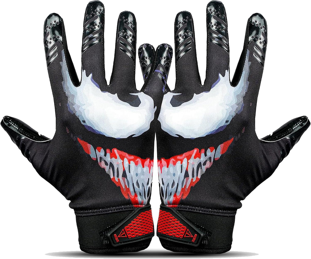 Venom Football Receiver Gloves – Sticky Grip WR Gloves for Youth & Adults