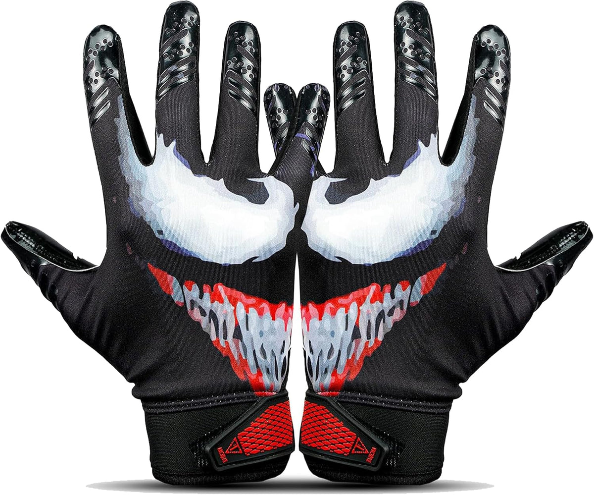 Venom Football Receiver Gloves – Sticky Grip WR Gloves for Youth & Adults